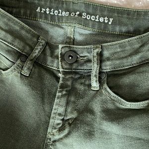 Articles of Society denim: size 24. Dark olive green. Like new condition.